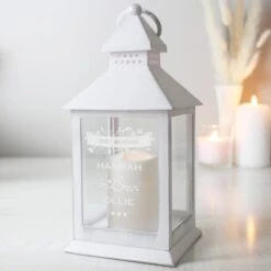 Personalised Couples Floral White Lantern -Chic Household Items 30878235 alt02