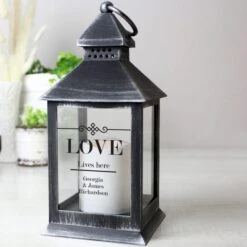 Personalised Elegant Diamond Rustic Black Lantern -Chic Household Items 30878236 alt02