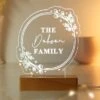 Personalised Floral Wooden Based LED Light -Chic Household Items 30878345