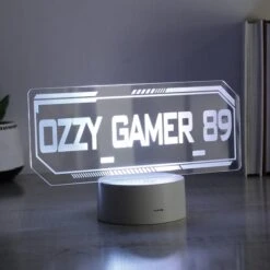 Personalised Gamer Tag Colour Changing Night LED Light