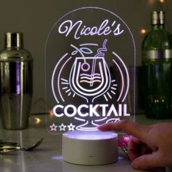 Personalised Cocktail Colour Changing Night LED Light -Chic Household Items 30878353 alt02