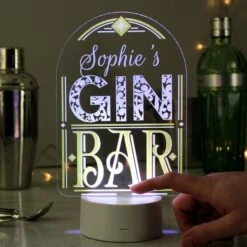 Personalised Gin Bar Colour Changing Night LED Light -Chic Household Items 30878354 alt02