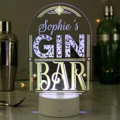 Personalised Gin Bar Colour Changing Night LED Light -Chic Household Items 30878354 alt03
