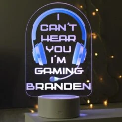 Personalised Blue Gaming Colour Changing Night LED Light -Chic Household Items 30878356 alt02