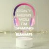 Personalised Pink Gaming Colour Changing Night LED Light