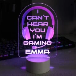 Personalised Pink Gaming Colour Changing Night LED Light -Chic Household Items 30878357 alt02
