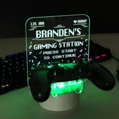 Personalised Gaming Controller Holder Colour Changing LED Light