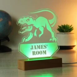 Personalised Dinosaur Wooden Based LED Light -Chic Household Items 30878372 alt03