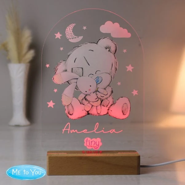 Personalised Tiny Tatty Teddy Wooden Based LED Light 7 Personalised Tiny Tatty Teddy Wooden Based LED Light - Image 5