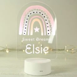 Personalised Pink Rainbow Colour Changing Night LED Light