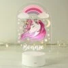 Personalised Pink Unicorn Colour Changing Night LED Light