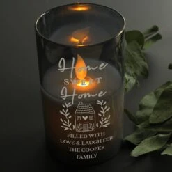 Personalised Home Smoked Glass LED Candle -Chic Household Items 30878390 alt03