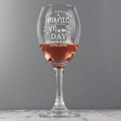 Personalised Manic Mum Day Wine Glass -Chic Household Items 30878463 alt01