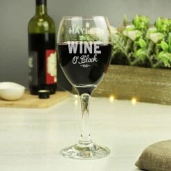 Personalised Wine OClock Engraved Wine Glass -Chic Household Items 30878466 alt02