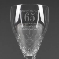 Personalised Birthday Cut Crystal Wine Glass -Chic Household Items 30878468 alt02