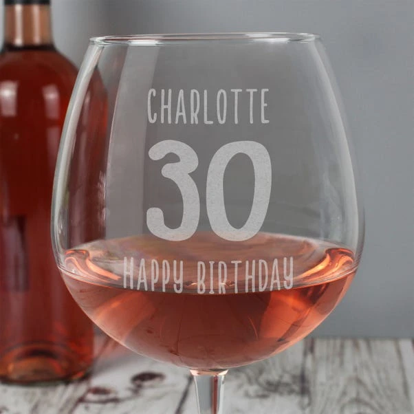 Personalised Birthday Bottle Of Wine Glass 4 Personalised Birthday Bottle Of Wine Glass - Image 2