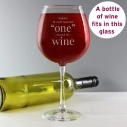Personalised One Glass Bottle Of Wine Glass -Chic Household Items 30878471 alt01