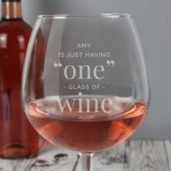 Personalised One Glass Bottle Of Wine Glass -Chic Household Items 30878471 alt02