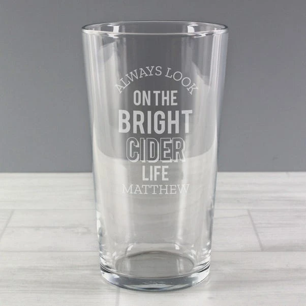 Personalised Always Look On The Bright Cider Life Pint Glass 5 Personalised Always Look On The Bright Cider Life Pint Glass - Image 3