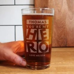 Personalised My Hero Pint Glass -Chic Household Items 30878488 alt01