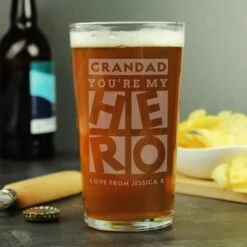Personalised My Hero Pint Glass -Chic Household Items 30878488 alt02