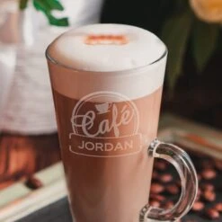 Personalised Cafe Latte Glass 8 Personalised Cafe Latte Glass -Chic Household Items 30878534 alt02