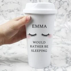 Personalised Eyelashes Insulated Reusable Travel Cup