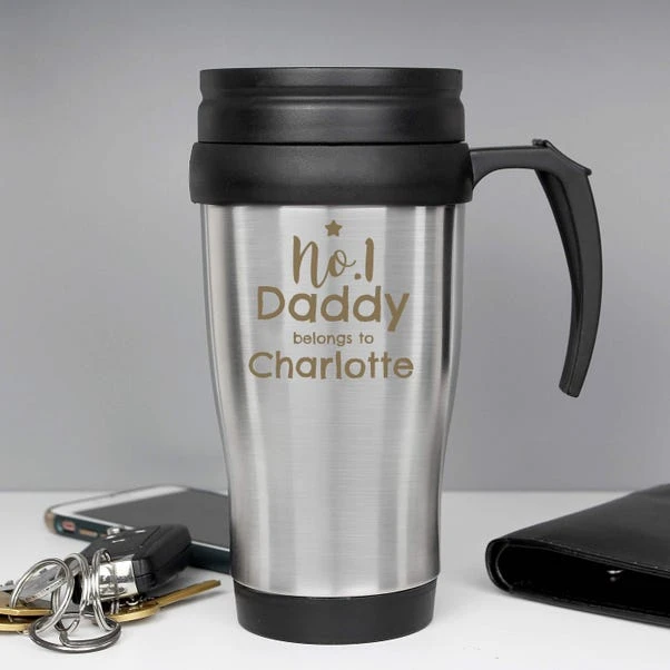 Personalised No1 Daddy Travel Mug 4 Personalised No1 Daddy Travel Mug - Image 2