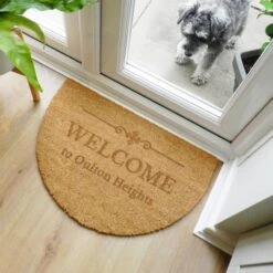 Personalised Name Or Number Half Moon Doormat -Chic Household Items 30879187 alt04