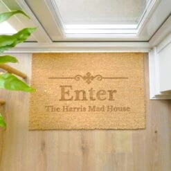 Personalised Rectangle Name Or Number Doormat -Chic Household Items 30879190 alt04