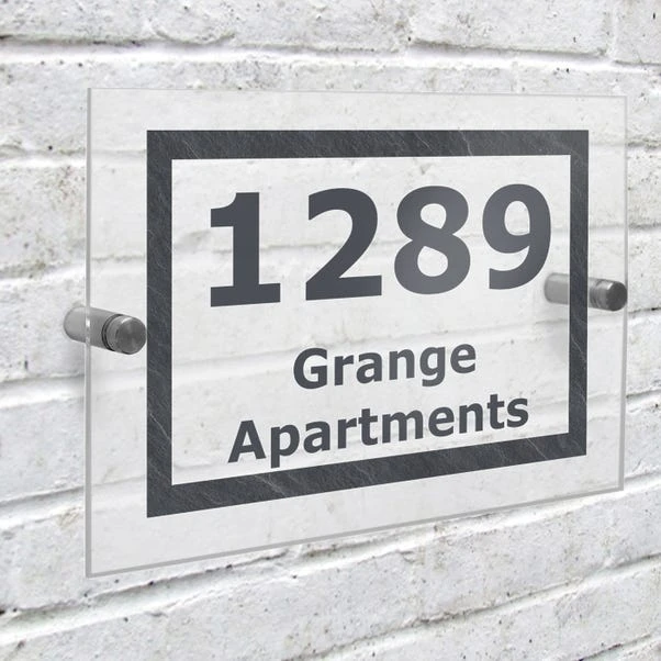 Personalised Marble Acrylic House Sign 3 Personalised Marble Acrylic House Sign