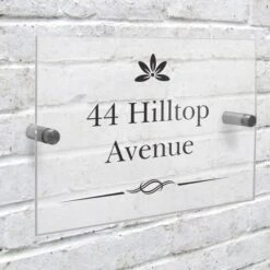 Personalised Decorative Swirl Acrylic House Sign -Chic Household Items 30880791 alt01