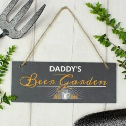 Personalised Beer Garden Printed Hanging Slate Plaque -Chic Household Items 30880794 alt02