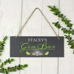 Personalised Gin Bar Printed Hanging Slate Plaque -Chic Household Items 30880795 alt02