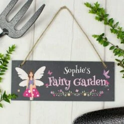 Personalised Fairy Garden Printed Hanging Slate Plaque -Chic Household Items 30880799 alt02