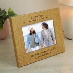 Personalised Formal Oak Effect Landscape Photo Frame -Chic Household Items 30880819 alt03