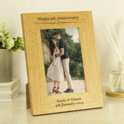 Personalised Formal Oak Effect Portrait Photo Frame -Chic Household Items 30880820 alt02
