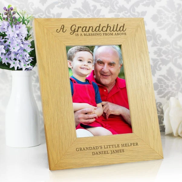 Personalised A Grandchild Is A Blessing Light Wood Portrait Photo Frame 9 Personalised A Grandchild Is A Blessing Light Wood Portrait Photo Frame - Image 7