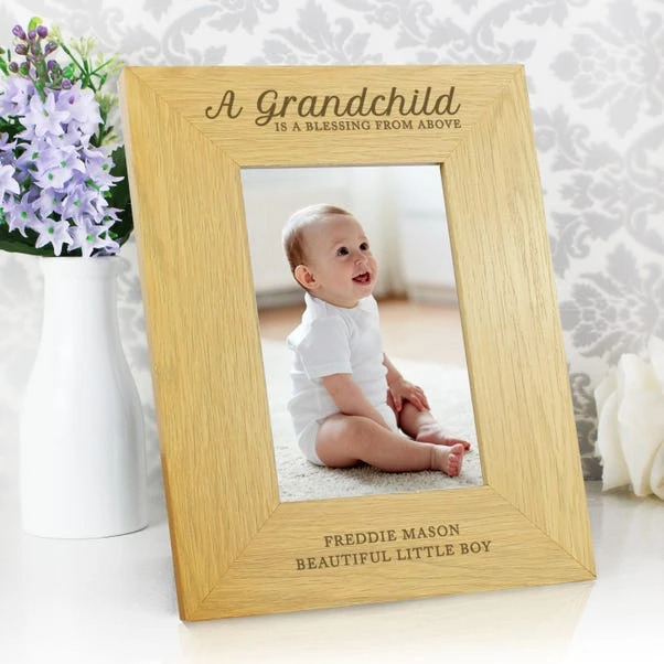 Personalised A Grandchild Is A Blessing Light Wood Portrait Photo Frame 10 Personalised A Grandchild Is A Blessing Light Wood Portrait Photo Frame - Image 8