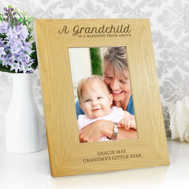 Personalised A Grandchild Is A Blessing Light Wood Portrait Photo Frame 11 Personalised A Grandchild Is A Blessing Light Wood Portrait Photo Frame - Image 9