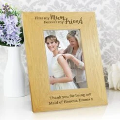Personalised First My Mum Forever My Friend Light Wood Portrait Photo Frame -Chic Household Items 30880823 alt01