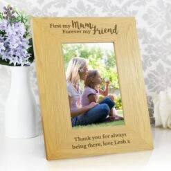 Personalised First My Mum Forever My Friend Light Wood Portrait Photo Frame -Chic Household Items 30880823 alt02