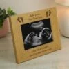 Personalised Oak Effect Baby Footprints Landscape Photo Frame -Chic Household Items 30880824
