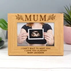 Personalised Floral Mum Oak Effect Landscape Photo Frame -Chic Household Items 30880825 alt02