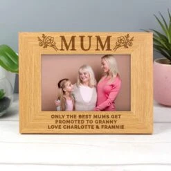 Personalised Floral Mum Oak Effect Landscape Photo Frame -Chic Household Items 30880825 alt04