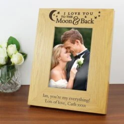 Personalised To The Moon And Back Oak Effect Portrait Photo Frame -Chic Household Items 30880828 alt01