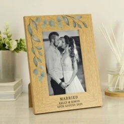 Personalised Botanical Oak Effect Portrait Photo Frame -Chic Household Items 30880829 alt02