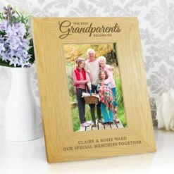 Personalised The Best Grandparents Light Wood Portrait Photo Frame -Chic Household Items 30880830