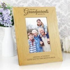Personalised The Best Grandparents Light Wood Portrait Photo Frame -Chic Household Items 30880830 alt01