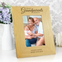 Personalised The Best Grandparents Light Wood Portrait Photo Frame -Chic Household Items 30880830 alt02